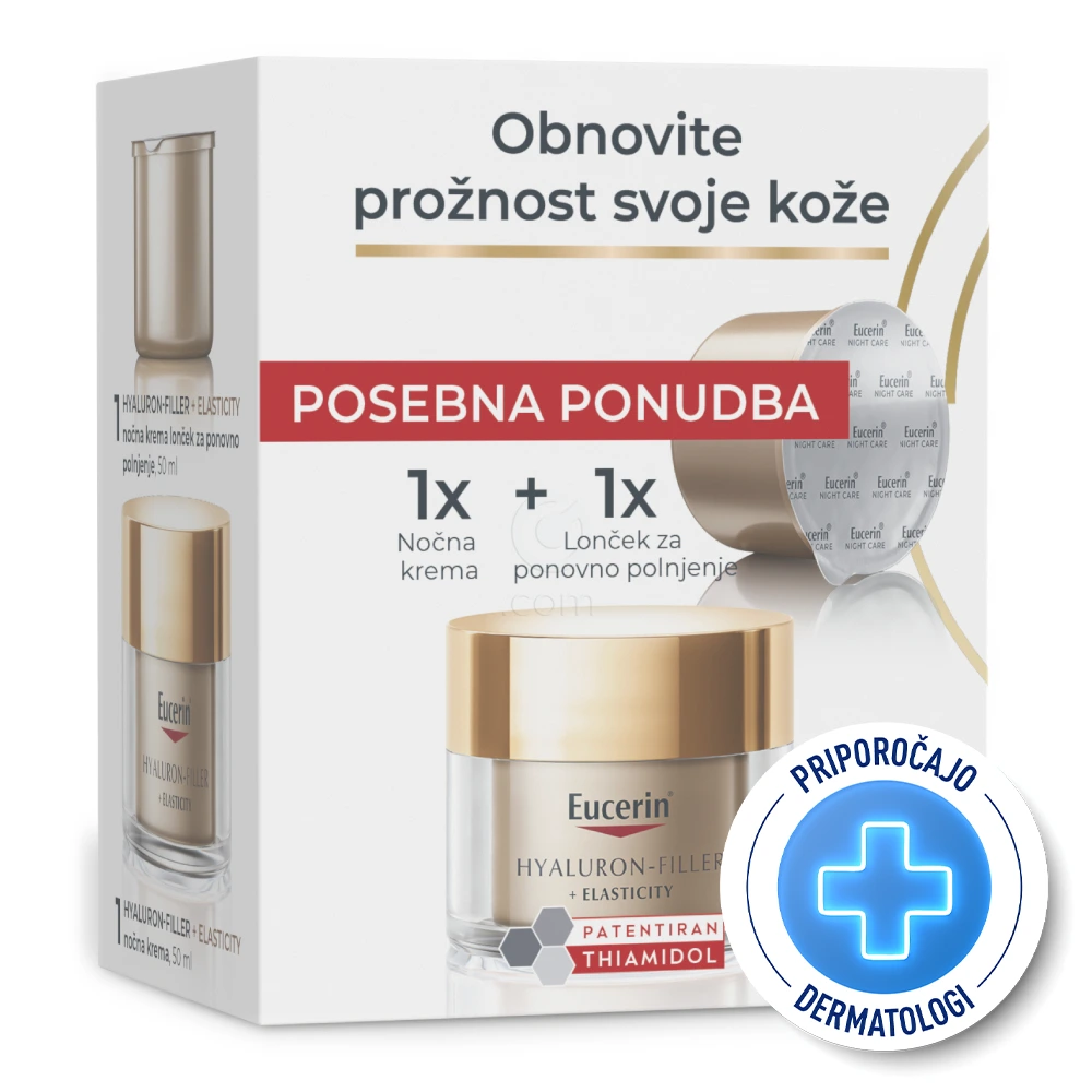 Eucerin Hyaluron-Filler + Elasticity, nočna krema - paket (2 x 50 ml)